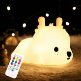 Night Light for Kids, Deer Nursery Night Lights with Remote, 7 Color Kawaii Lamp, Room Decor, USB Rechargeable